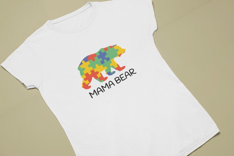 Mama Bear Autism Awareness Shirt  Puzzle Pieces Shirt  image 0