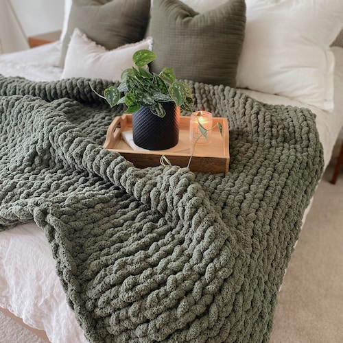 Chunky Knit Blanket Etsy