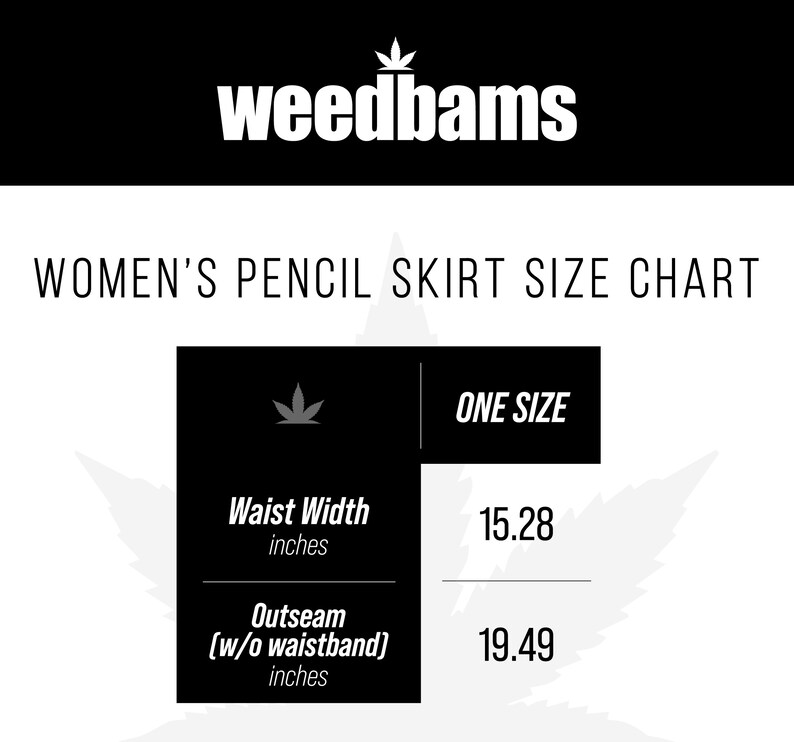 Rolling Stoned Women/'s Cannabis Pencil Skirt One Size