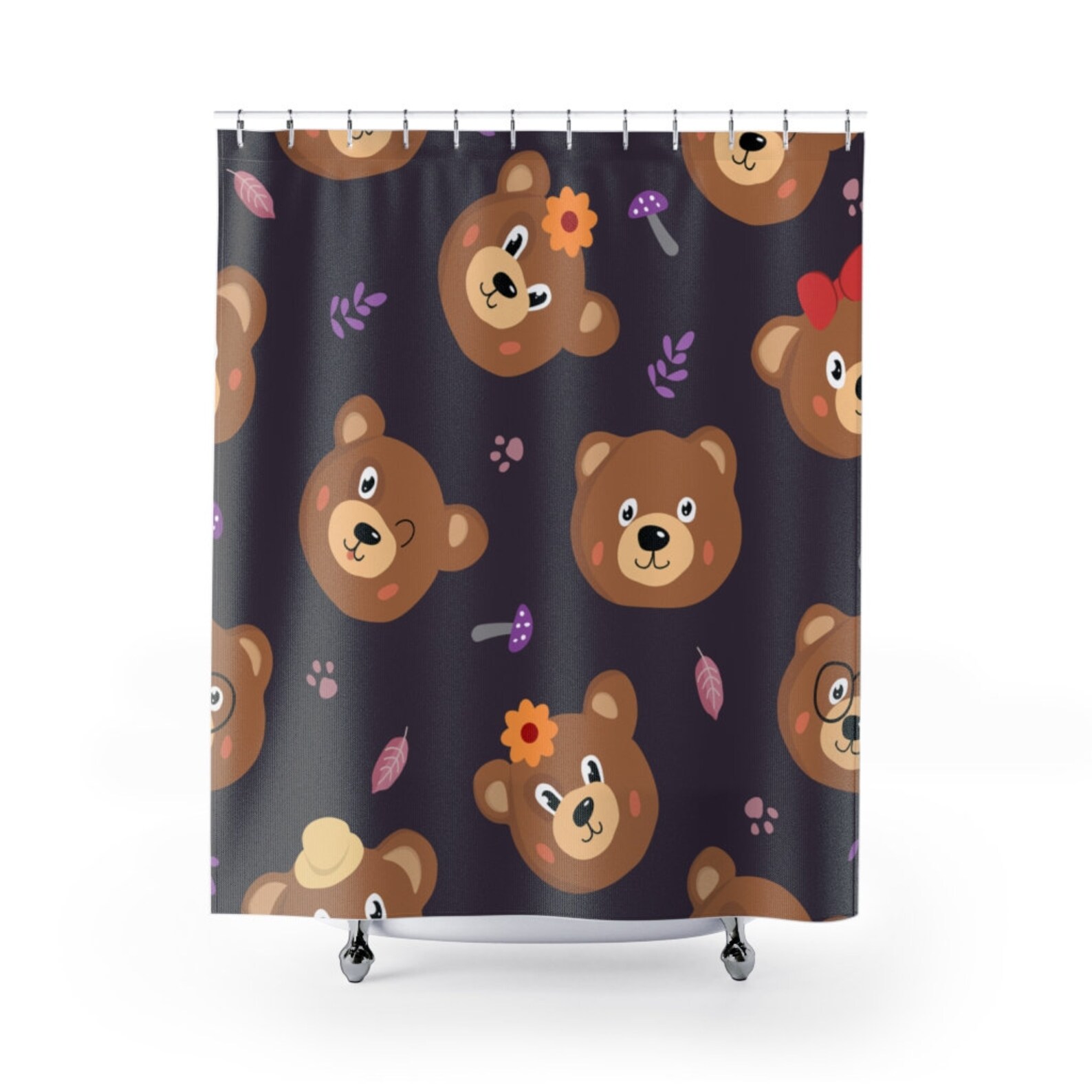 Kids Teddy Bear Shower Curtain Cute Teddy Bear Shower Etsy