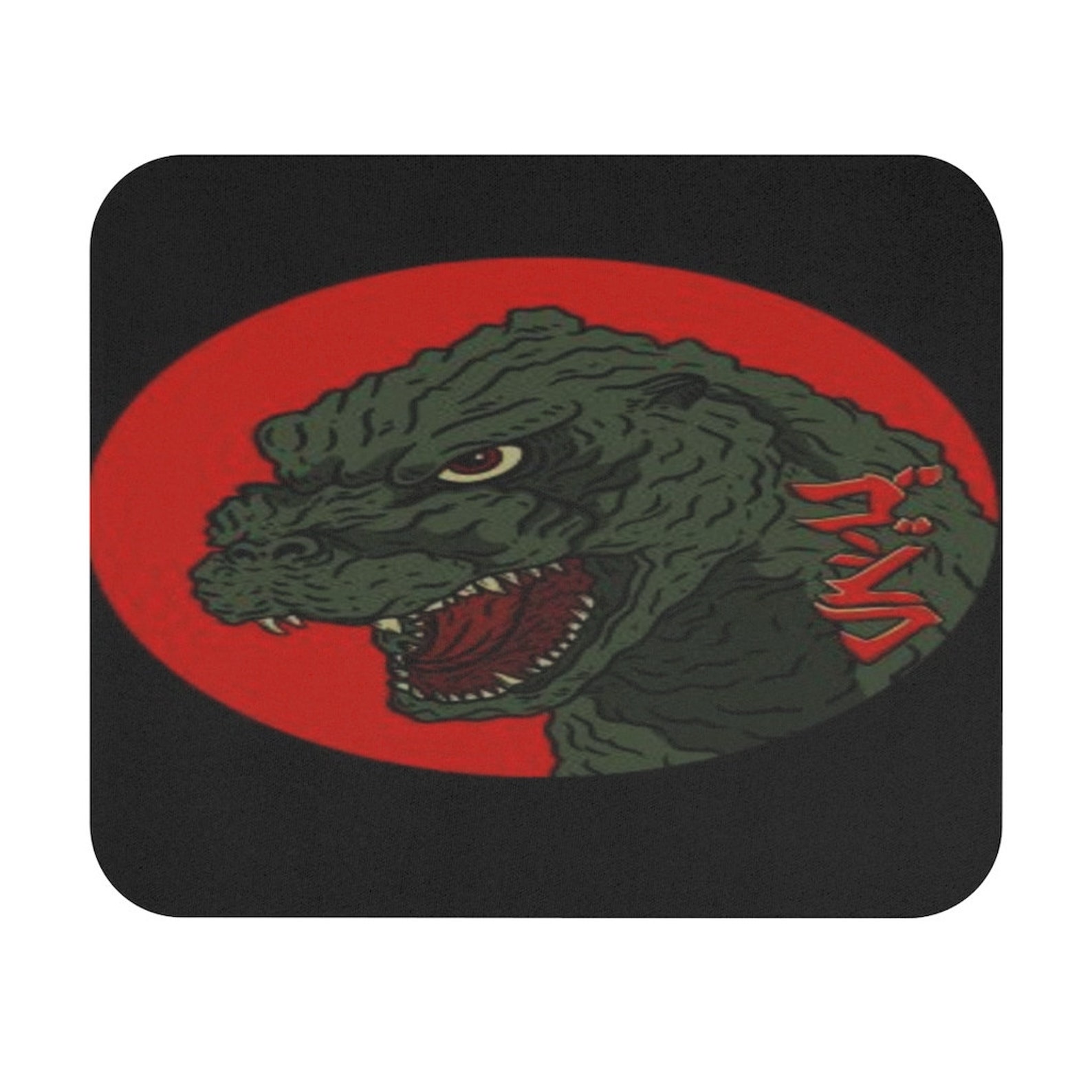Godzilla Red Circle Mouse Pad Japanese Mouse Pad Japanese | Etsy