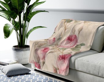 Akdeps Falling Red Rose Petals Funny Blanket Flannel Fleece Siesta Sofa Throw for Couch Bed Sofa All Season for Men Women Kids 40x50 