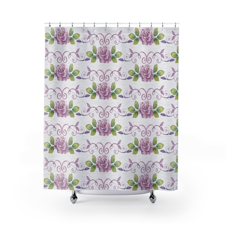 Purple Roses Shower Curtain Today S, Vintage Chic Shower Curtain