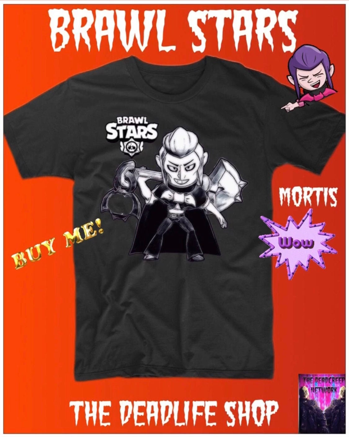 Brawl Stars Mortis T Shirt Dashing Assassin Video Game Etsy - videi brawl stars