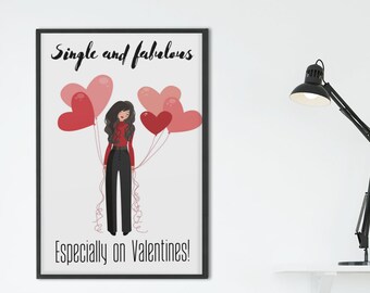 Día de San Valentín, Arte, Arte de la pared, Decoración del hogar, Regalo de cumpleaños mejor amigo, Regalo especial para ella, Regalo del Día de San Valentín para un solo amigo, imprimible