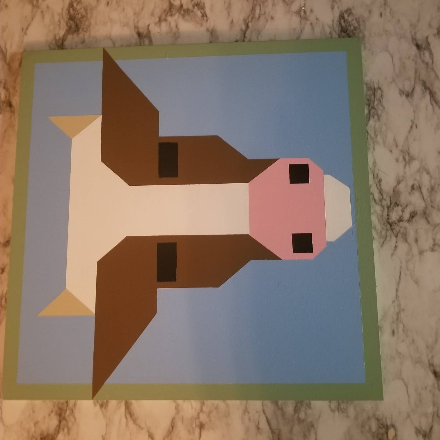2x2 "Till the Cows Come Home" Barn Quilt Farmer Barn Quilt Animal Barn Quilt