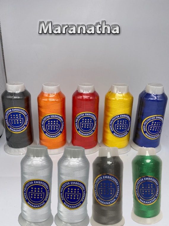 Maranatha Premium Polyester Embroidery Thread – 5000 Yard  (3-Ply) forTajima , brother, Ricoma, Redline Melco ( SPECIAL OFFER) for  9 spools