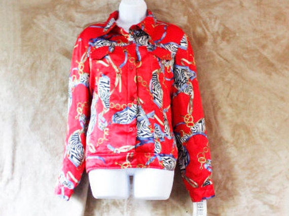 Red Silk Jacket / Etsy