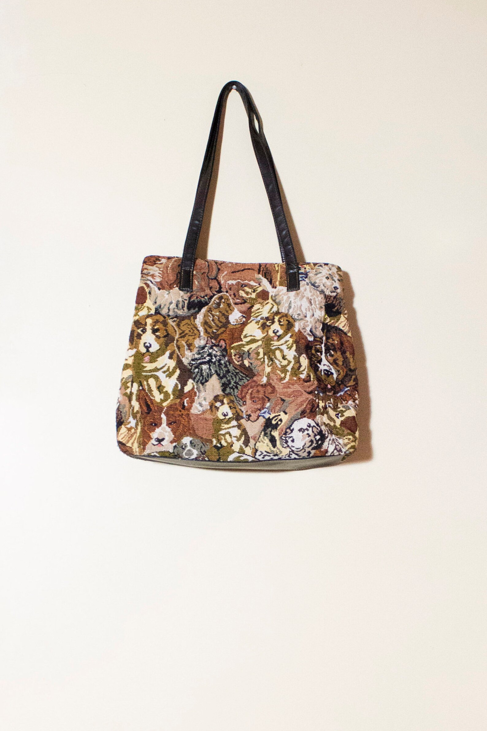 Dog Tapestry Purse 90s 2000s vintage embroidered carpet Etsy