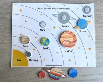 Solar System Worksheet, Busy Book Pages, Preschool Busy Book, Solar System Download, File Folder Game, Busy Binder, Homeschool Worksheet