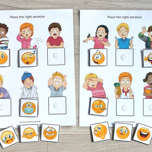 emotions worksheets and flashcards busy book printable etsy singapore