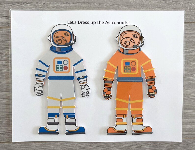 Dress up the Astronauts Worksheet Busy Book Pages Preschool | Etsy