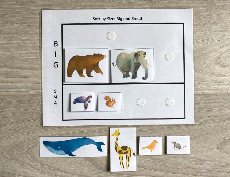 sort by size worksheet busy book pages preschool busy book etsy