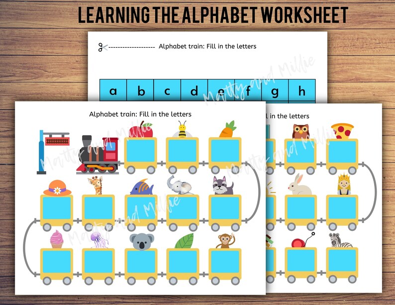 Alphabet Train Worksheet Busy Book Pages Preschool Busy Etsy