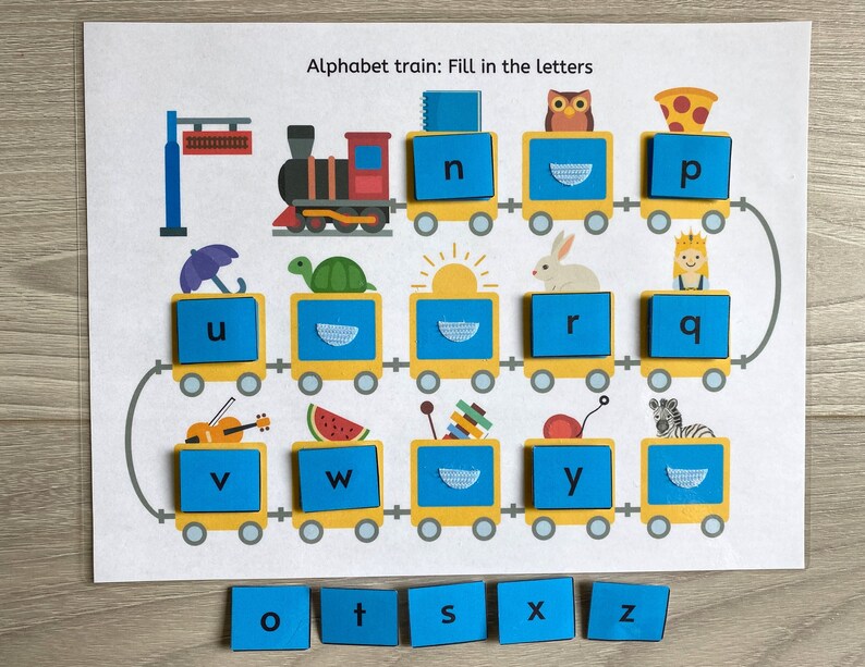 alphabet train worksheet busy book pages preschool busy etsy