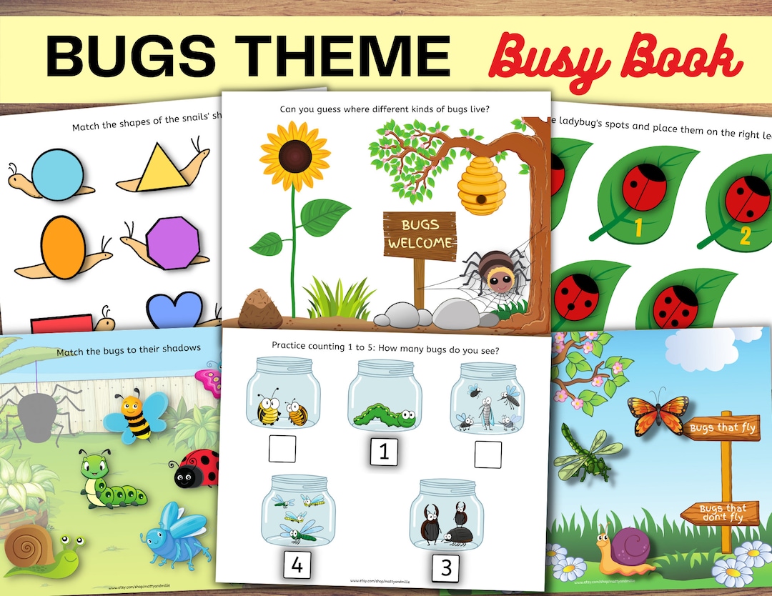 Bugs Busy Book Busy Book Printable Printable Busy Book