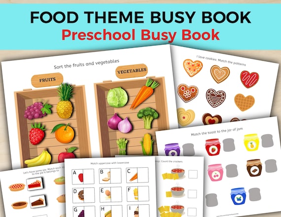 Food Theme Busy Book Busy Book Printable Printable Busy