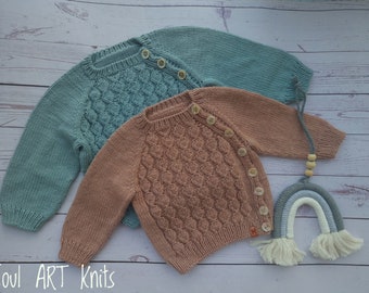 READY -TO- SHIP,Baby sweater "Diamond", merino wool cardigan, merino sweater, soft merino baby knitwear