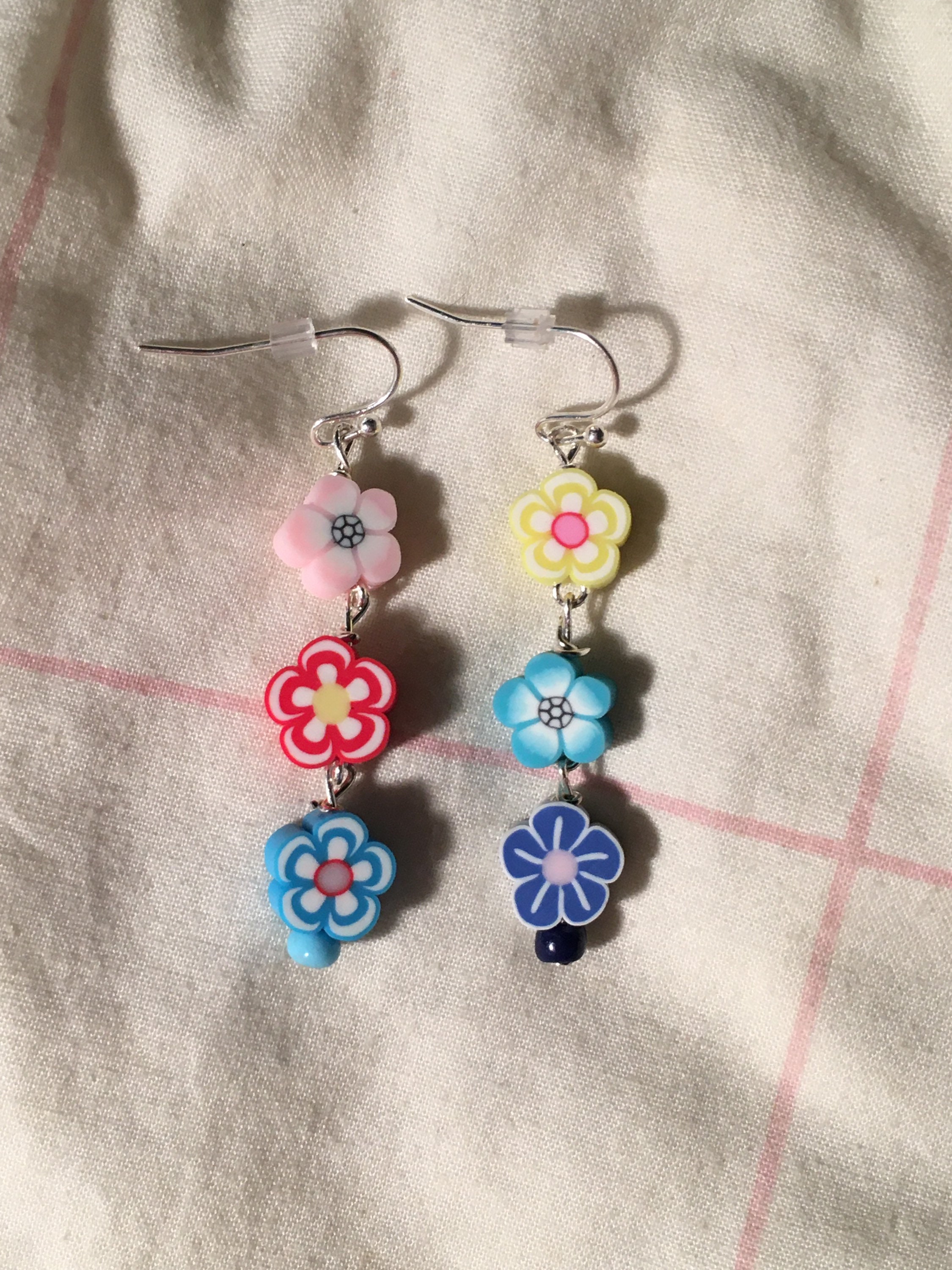 Flower Dangle Earrings Etsy