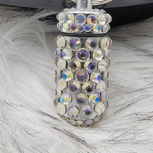 Rhinestone Key chain Pill Container