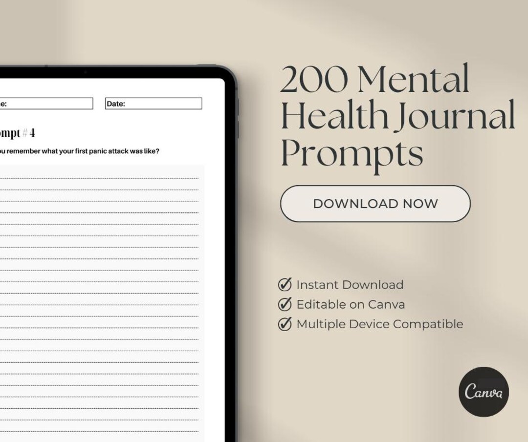 200 Prompts Printable Mental Health Journal: Your Daily Companion for ...