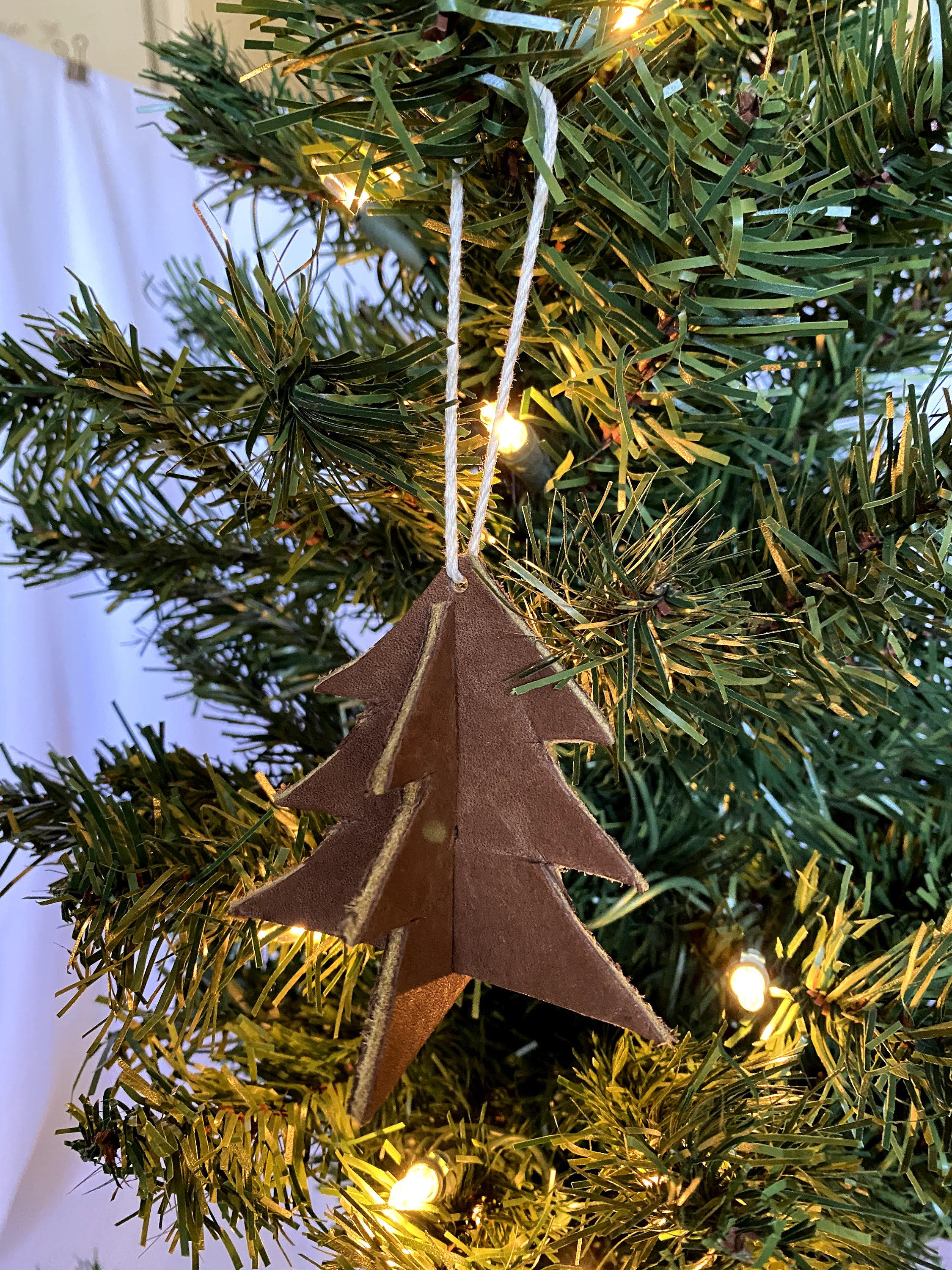 Leather Christmas Tree Ornament Etsy