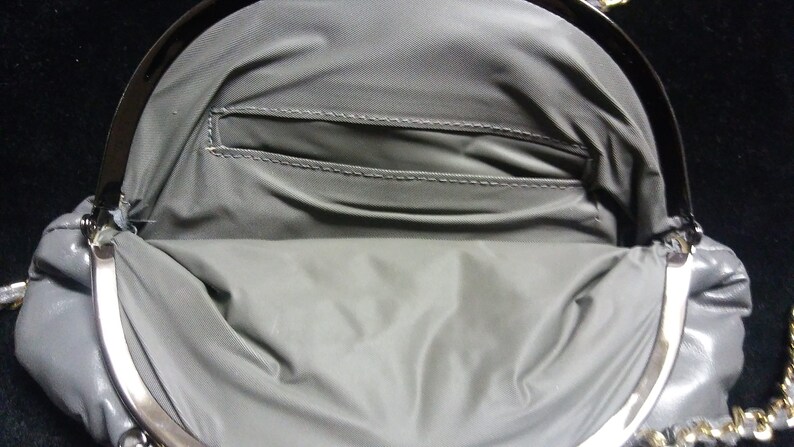 Vintage 90/'s Fashion Women/'s Gray Purse Handbag Ladies Shoulder Clasp Bag