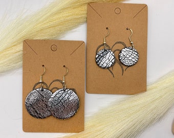 CLAY EARRINGS | Silver Foil | handmade | lightweight | polymer clay | hypoallergenic |