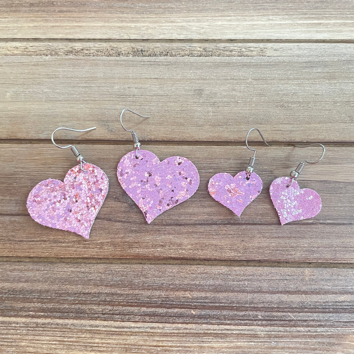 Heart Valentine's Day Earrings faux leather sparkly | Etsy