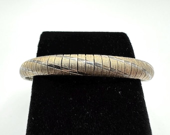 Two Tone Omega Bracelet - 925 - Sterling Silver - Italy - with box clasp