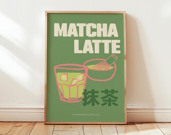 Matcha Latte Poster Print Kitchen Coffee Tea