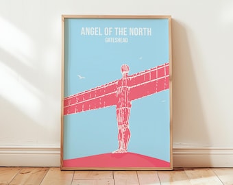 Angel of The North Gateshead Newcastle upon Tyne Art Print, North East UK Local Wall Art