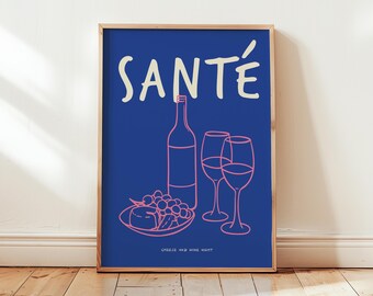 Sante Cheese and Wine Poster Print