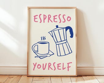 Espresso Latte Poster Print Kitchen Coffee Tea