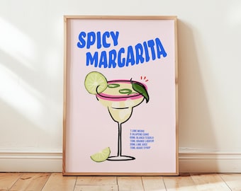 Spicy Margarita Cocktail Art Print Poster