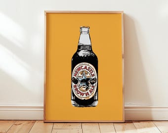 Newcastle Brown Ale Print, Newcastle upon Tyne, North East, Geordie Novelty gift, Newcastle United, Wall Art, Alcohol Ale, Christmas Gift
