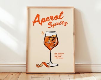 Aperol Spritz Cocktail Art Print Poster