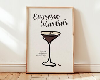Espresso Martini Cocktail Art Print Poster