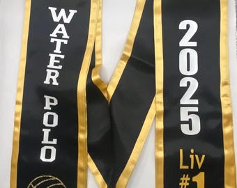 Graduation Stole for Athletes - Water Polo, Football, Swimming, Etc