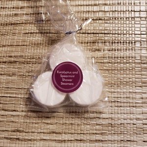 Shower Steamers Package of 3 &quot;Healing Blend&quot; with Eucalyptus and Spearmint Essential Oils
