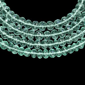 Green Amethyst Quartz Faceted Rondelle Beads|Amethyst Beads Strand|AAA Green Amethyst Faceted Rondelle Fine Quality|Semiprecious Stone Beads