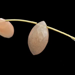 Elegant Peach Moonstone Faceted 10x20mm Marquise Briolettes | Stunning Moonstone Drops | Perfect Gemstone for Jewelry Making & Crafting