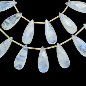 Rainbow moonstone Faceted Briolettes|Gemstone Teardrop Beads|Moonstone 5 inch strand|Jewelry Making Supplies|moonstone Teardrop jewelry|Gift