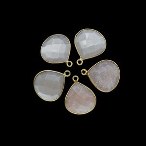 Peach Moonstone Faceted single bail Pendant|peach moonstone 14mm heart shape Jewelry making|Moonstone Charm Pendant|Gemstone Bezels Charms
