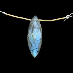 Labradorite 10x30mm Faceted Cabochon Marquise Shape Checker Cut Gemstone Jewelry Supply for Bracelet  Necklace