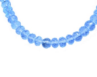 Tanzanite Quartz Faceted Rondelle Beads | 6 Inch Loose Gemstones for Jewelry Making | Top Quality Craft Supplies 7-8mm Beads Bracelets