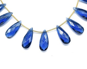 Kyanite Quartz Faceted Long  drop Briolette|8x20mm long Briolette|Gemstone Briolette |Wholesale Gemstone|Calibrated Pair|aceted Beads
