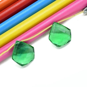 Green Apatite Fancy Shape Briolettes| 15mm Fancy Shape Beads|Apatite Quartz Faceted Beads|Green Apatite Briolettes|Earring Making Beads|Gift