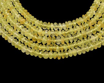 Lemon Topaz Facettierte Rondell Perlen | 7.5–8 mm Natürlicher Edelstein Strang | Lemon Topaz Perlen für Schmuckherstellung & Design
