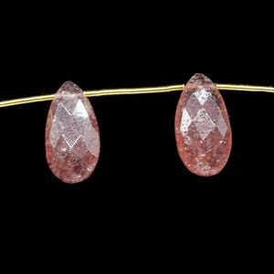 Vibrant Strawberry Quartz Drops | 8x16mm Faceted Teardrop Briolettes | Perfect For Handmade Jewelry & Craft Projects | Pink Gemstone Beads